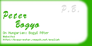peter bogyo business card