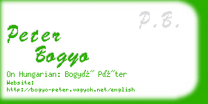 peter bogyo business card